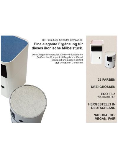 Eco Filz Auflagen geeignet für Kartell Componibili Container