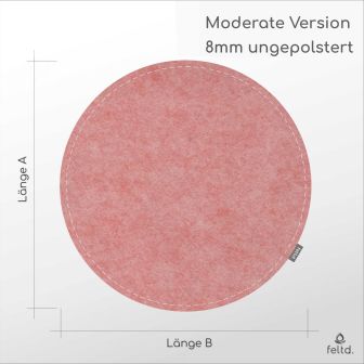 Eco Filz Auflage Sitzauflage individueller Kreis (rund/oval) – Moderate